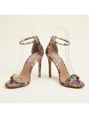 Steve Madden Soph Rainbow Snake Heels Pumps Open Toe Stiletto Ultra High Sz 6.5